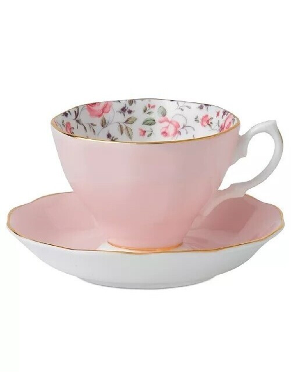 Royal Albert Rose Confetti Formal Bone China Teacup & Saucer